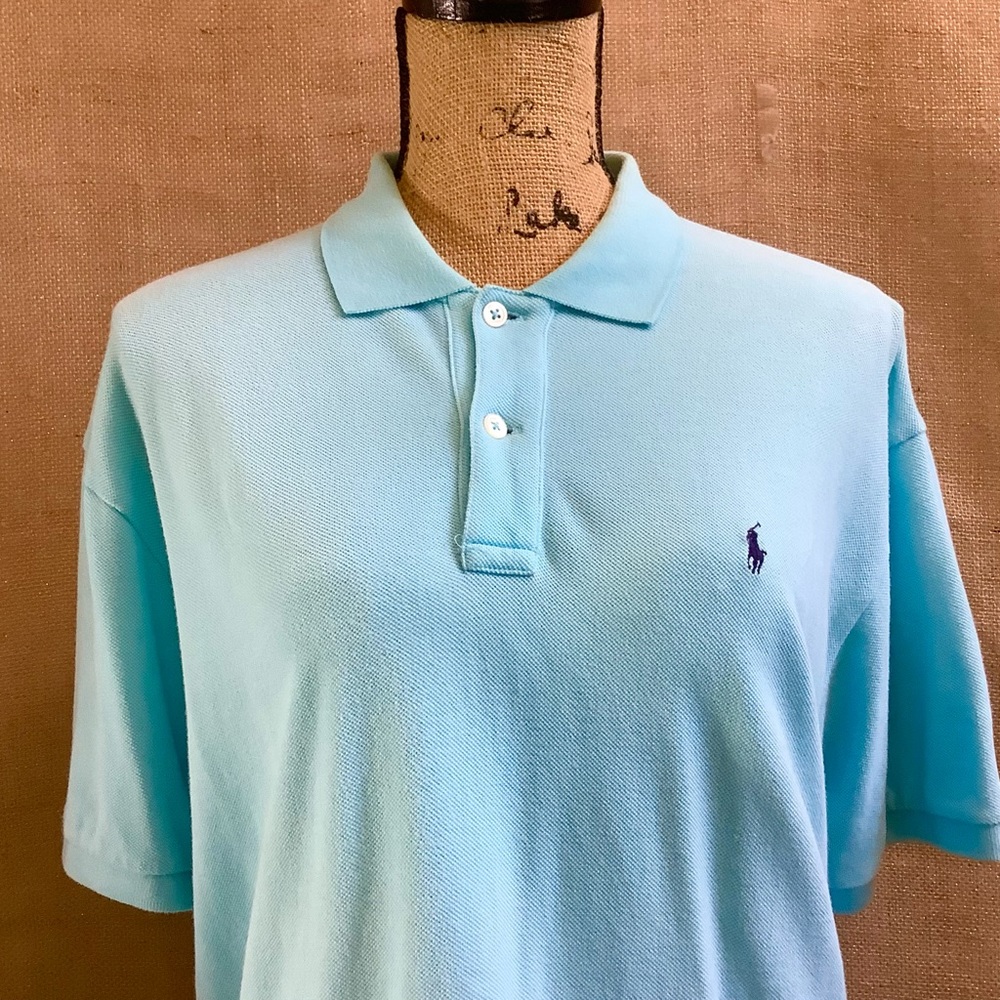 RALPH LAUREN SPORT |…Turquoise Pique golf shirt